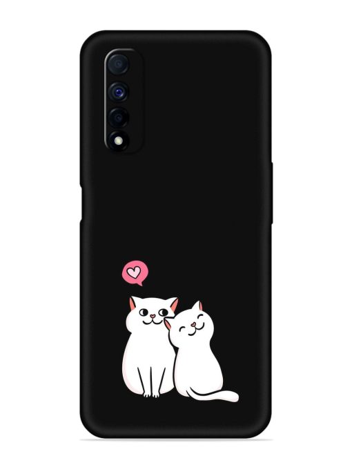 Cute Loving Cats Embossed Soft Silicone Case for Realme Narzo 30 (4G)