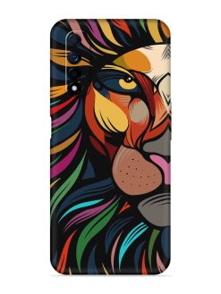 Trippy Lion Art Embossed Soft Silicone Case for Realme Narzo 30 (4G)