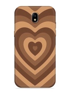 Brown Heart Embossed Soft Silicone Case for Samsung Galaxy J7 (2017)