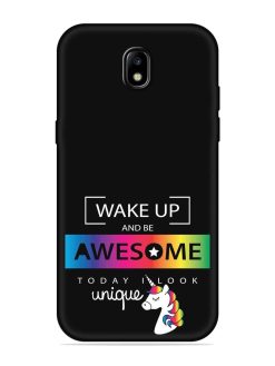 Inspirational Quote Unicorn Embossed Soft Silicone Case for Samsung Galaxy J7 (2017)