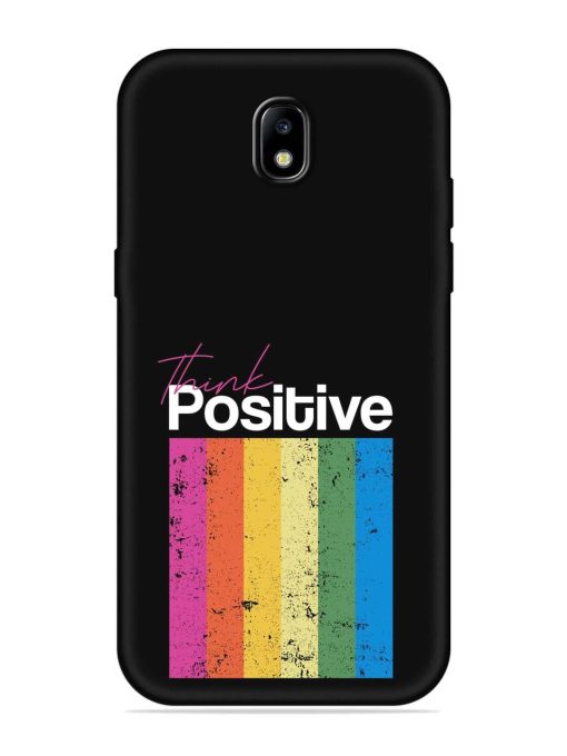 Think Positive Typography Embossed Soft Silicone Case for Samsung Galaxy J7 (2017) Edge Zapvi