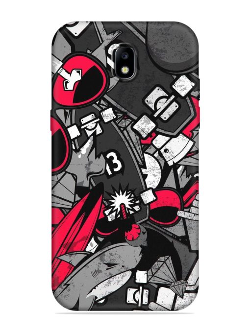 Fictional Doodle Embossed Soft Silicone Case for Samsung Galaxy J7 (2017) Edge Zapvi