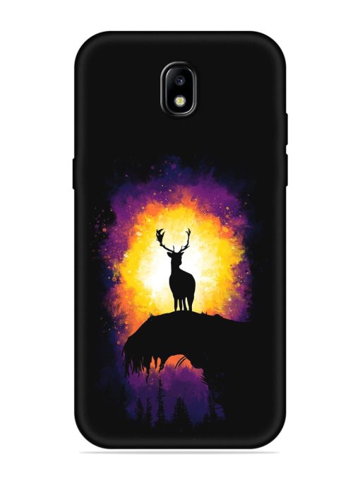 Elk Animal Art Embossed Soft Silicone Case for Samsung Galaxy J7 (2017)