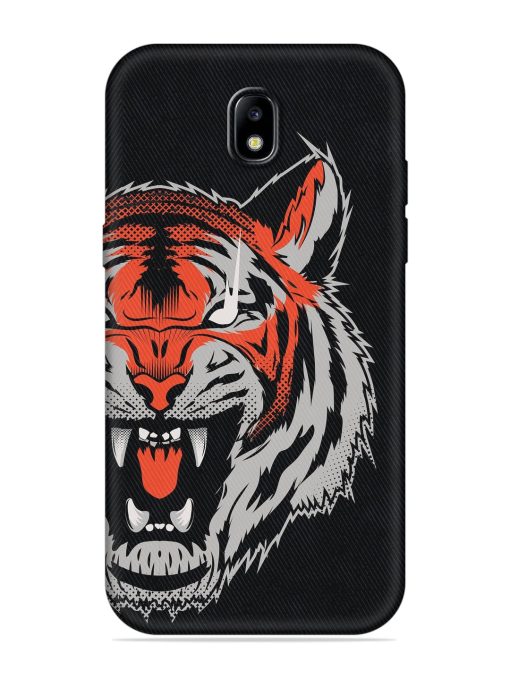 Tiger Aggression Embossed Soft Silicone Case for Samsung Galaxy J7 (2017) Edge Zapvi