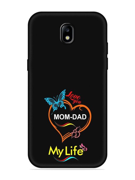 Love You Mom Dad Embossed Soft Silicone Case for Samsung Galaxy J7 (2017) Edge Zapvi