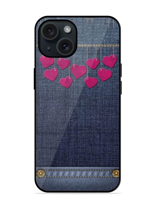 Jeans Love Heart Glossy Metal TPU Case