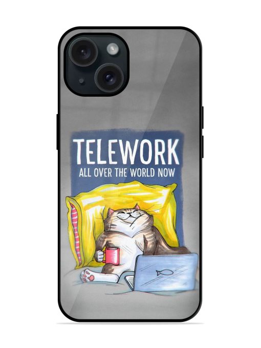 Telework All Over The World Now Catty Glossy Metal TPU Case