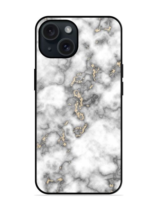 Gray And Gold Marble Glossy Metal TPU Case