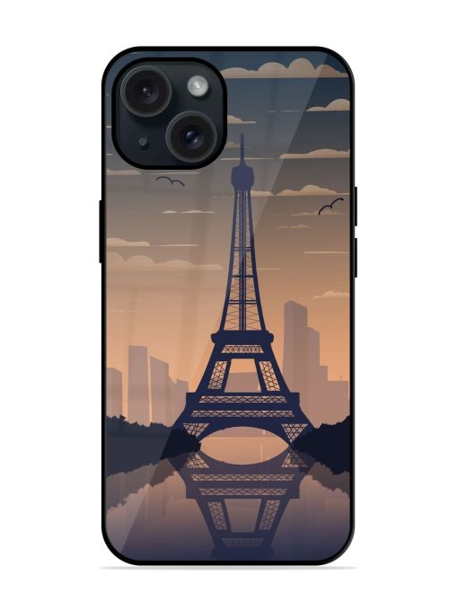 France Paris Eiffel Tower Gradient Glossy Metal TPU Case