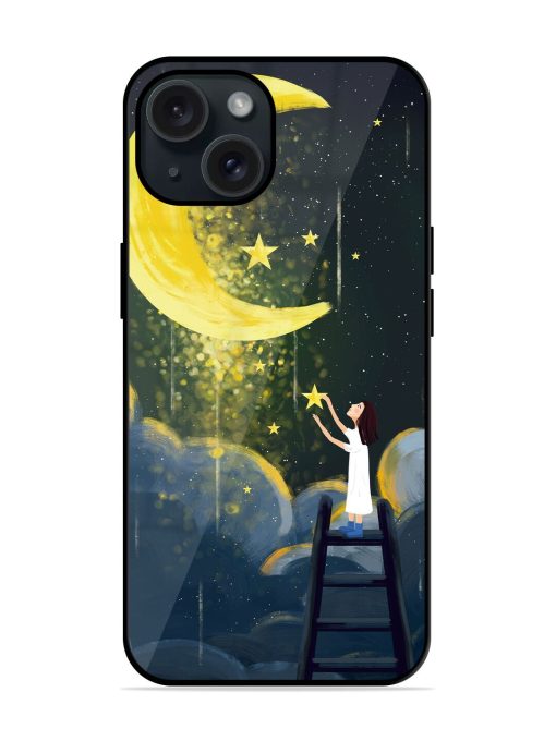 Moonlight Healing Night Illustration Glossy Metal TPU Case