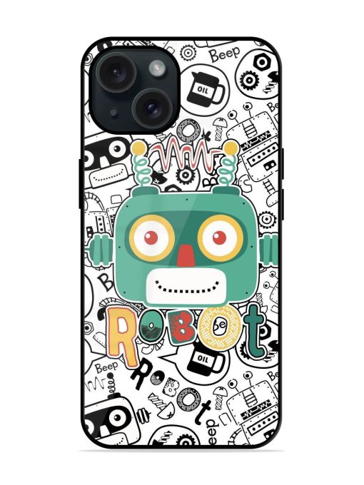 Robot Modern Seamless Pattern Glossy Metal TPU Case