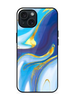 Watercolor Background With Golden Foil Glossy Metal TPU Case