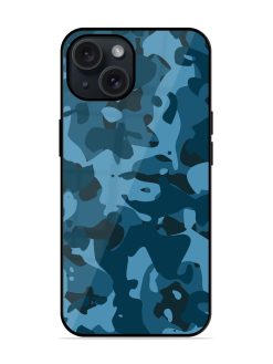 Dark Blue Shadow Army Military Art Glossy Metal TPU Case