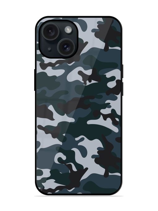 Dark Blue Army Military Art Glossy Metal TPU Case