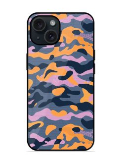 Camouflage Army Military English Orange Art Glossy Metal TPU Case