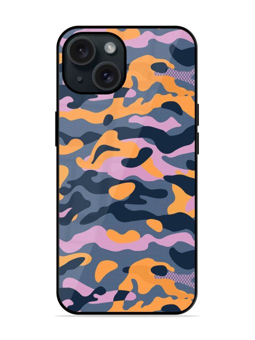 Camouflage Army Military English Orange Art Glossy Metal TPU Case