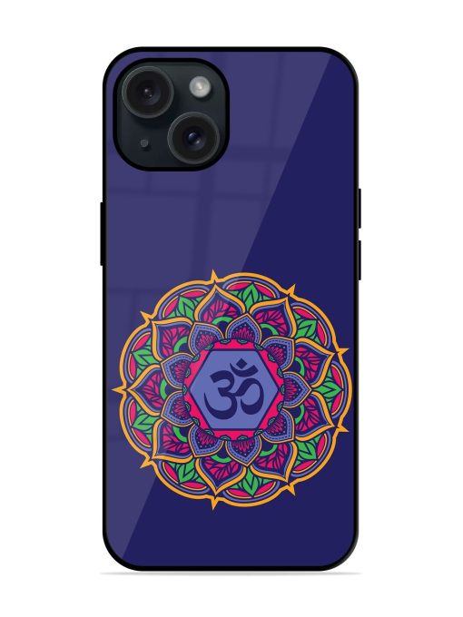 Om Mandala Art Blue Glossy Metal TPU Case