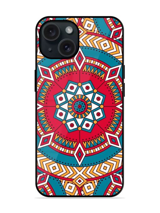 Mandala Red White Pattern Glossy Metal TPU Case