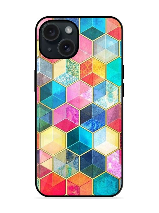 Colorful Hexagon Glossy Metal TPU Case