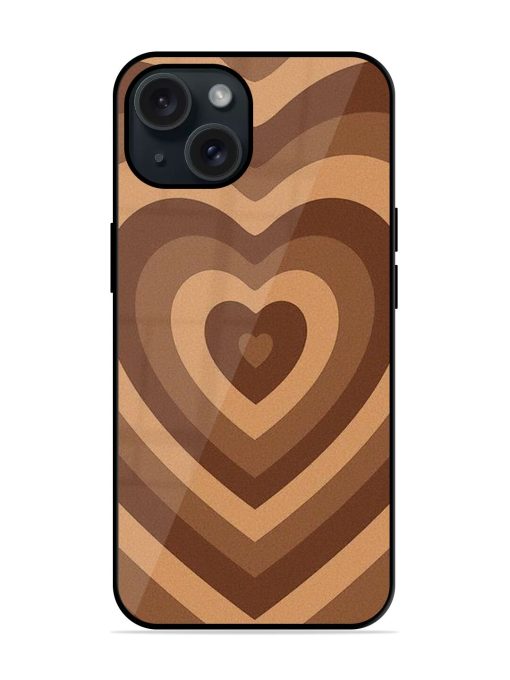 Brown Heart Glossy Metal TPU Case