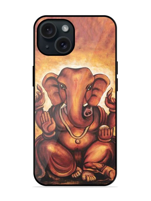 Brown Ganpati Art Glossy Metal TPU Case