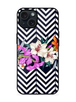 Zigzag Flower Art Glossy Metal TPU Case