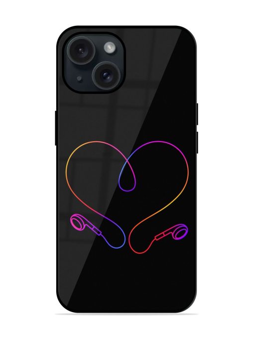 Heart With Headphone Design Glossy Metal TPU Case