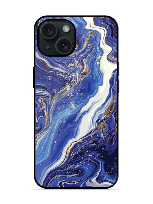 Blue Marble Gold Glossy Metal TPU Case