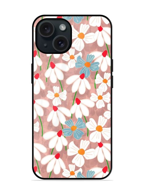 Abstract Petal Flowers Glossy Metal TPU Case