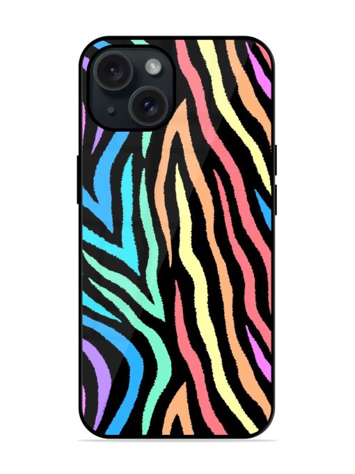 Colorful Abstract Zebra Glossy Metal TPU Case