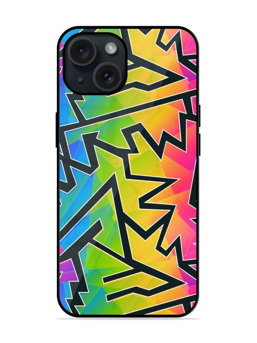 Rainbow Color Geometric Glossy Metal TPU Case