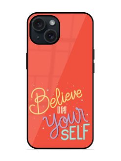 Believe Yourself Lettering Glossy Metal TPU Case
