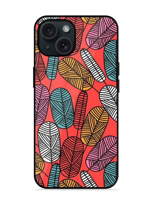 Linear Doodle Leaf Glossy Metal TPU Case