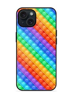 Cartoon Rainbow Pop Glossy Metal TPU Case