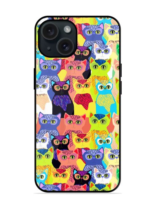 Cute Colorful Cats Glossy Metal TPU Case