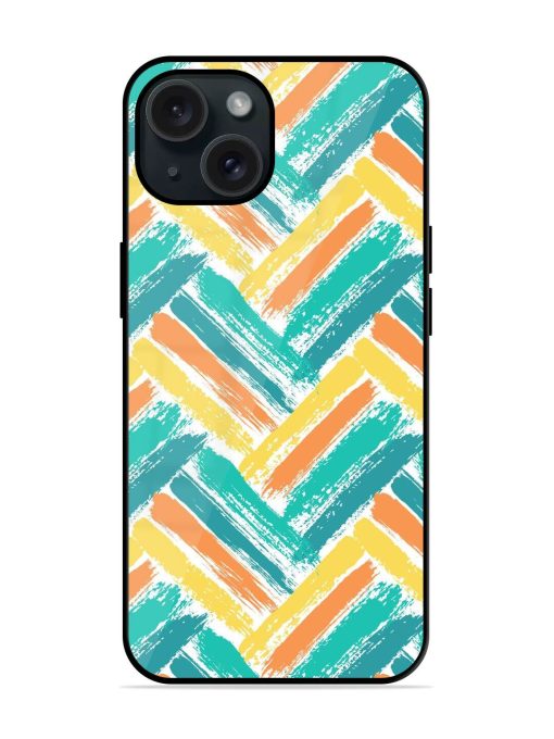 Painted Chevron Pattern Glossy Metal TPU Case