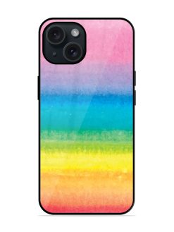 Watercolor Rainbow Brush Glossy Metal TPU Case