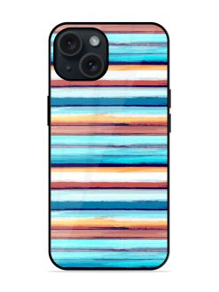 Watercolor Striped Fashion Glossy Metal TPU Case