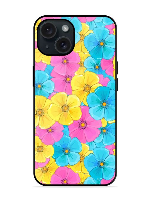 Seamless Pattern Blue Glossy Metal TPU Case