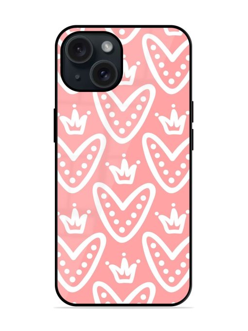 Cute Hearts Crowns Glossy Metal TPU Case