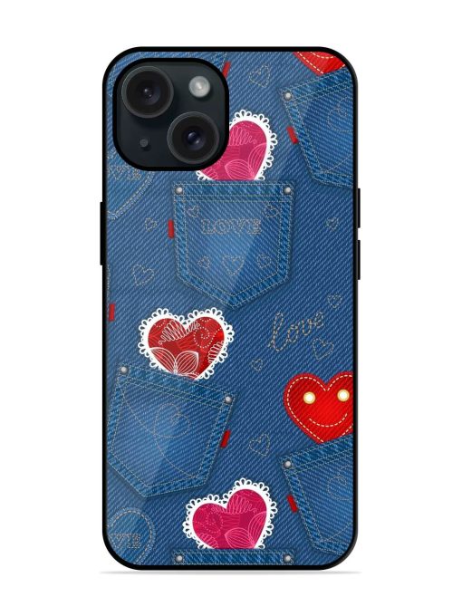 Seamless Pattern Jeans Glossy Metal TPU Case