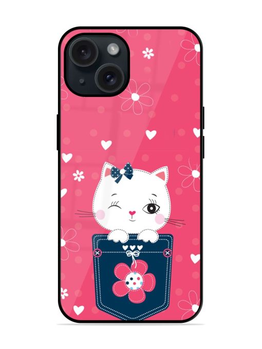 Cute White Cat Glossy Metal TPU Case