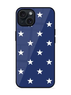 White Star Pattern Glossy Metal TPU Case