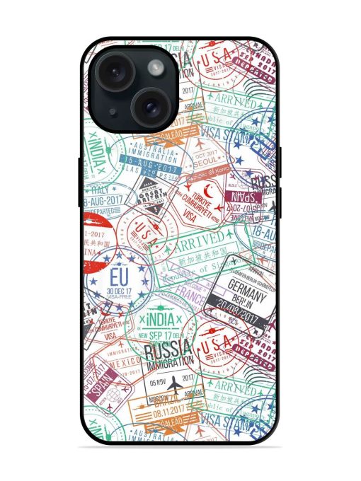 Passport Stamp Seamless Glossy Metal TPU Case