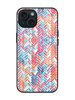 Zigzag Lines Watercolor Glossy Metal TPU Case