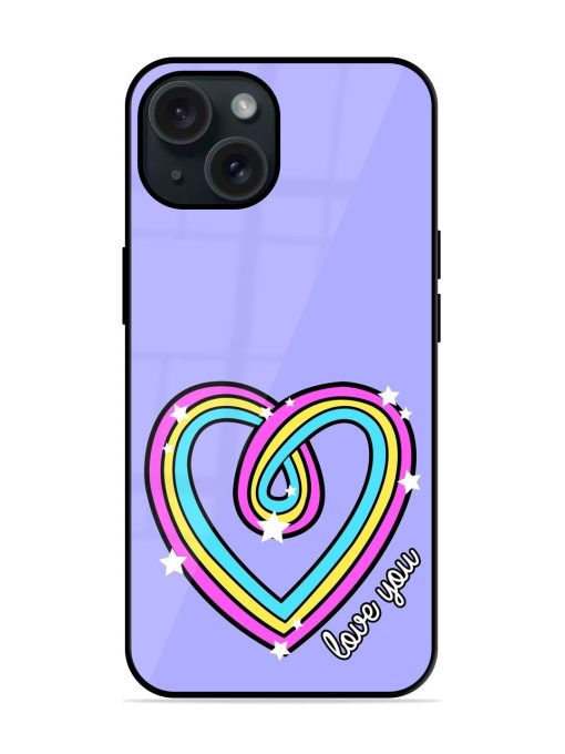 Colorful Rainbow Heart Glossy Metal TPU Case