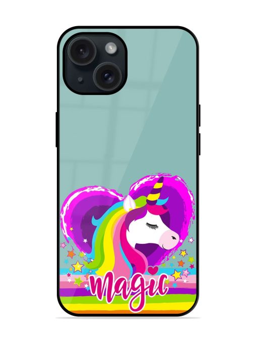 Print Cartoon Unicorn Glossy Metal TPU Case