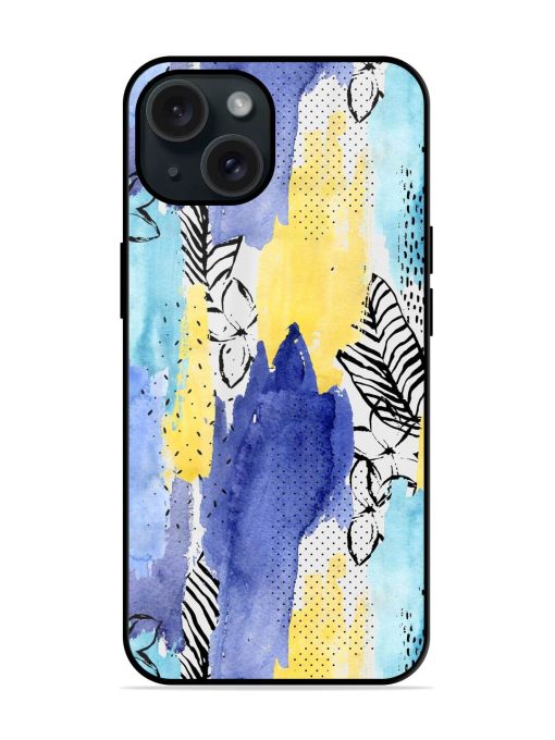 Geometric Watercolor Shape Glossy Metal TPU Case