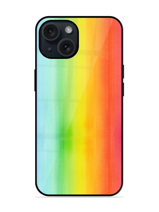 Bright Rainbow Watercolor Glossy Metal TPU Case