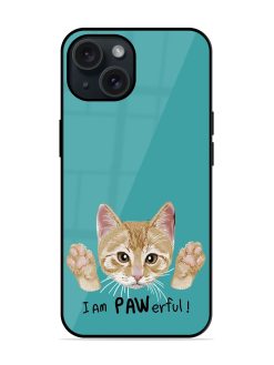 Typography Slogan Cat Glossy Metal TPU Case